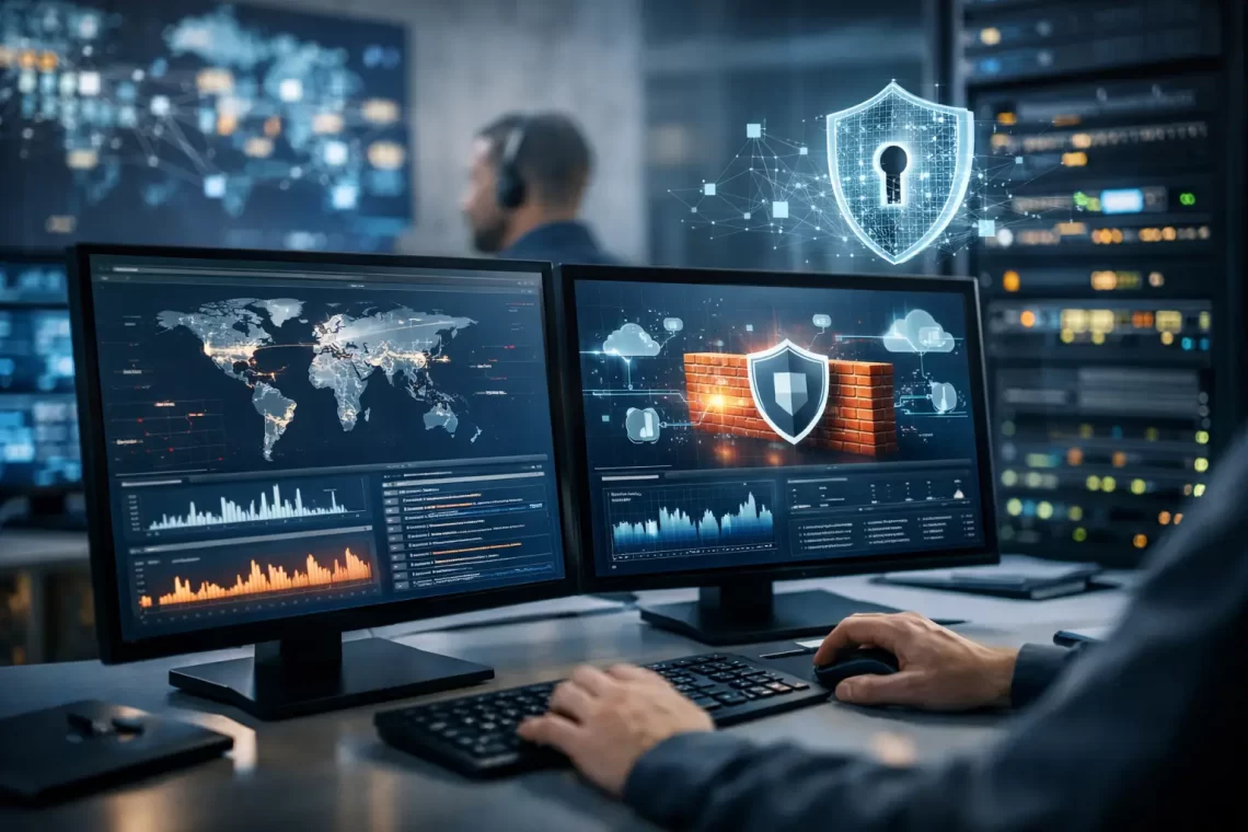 Correlação de eventos SIEM, firewall e MSS