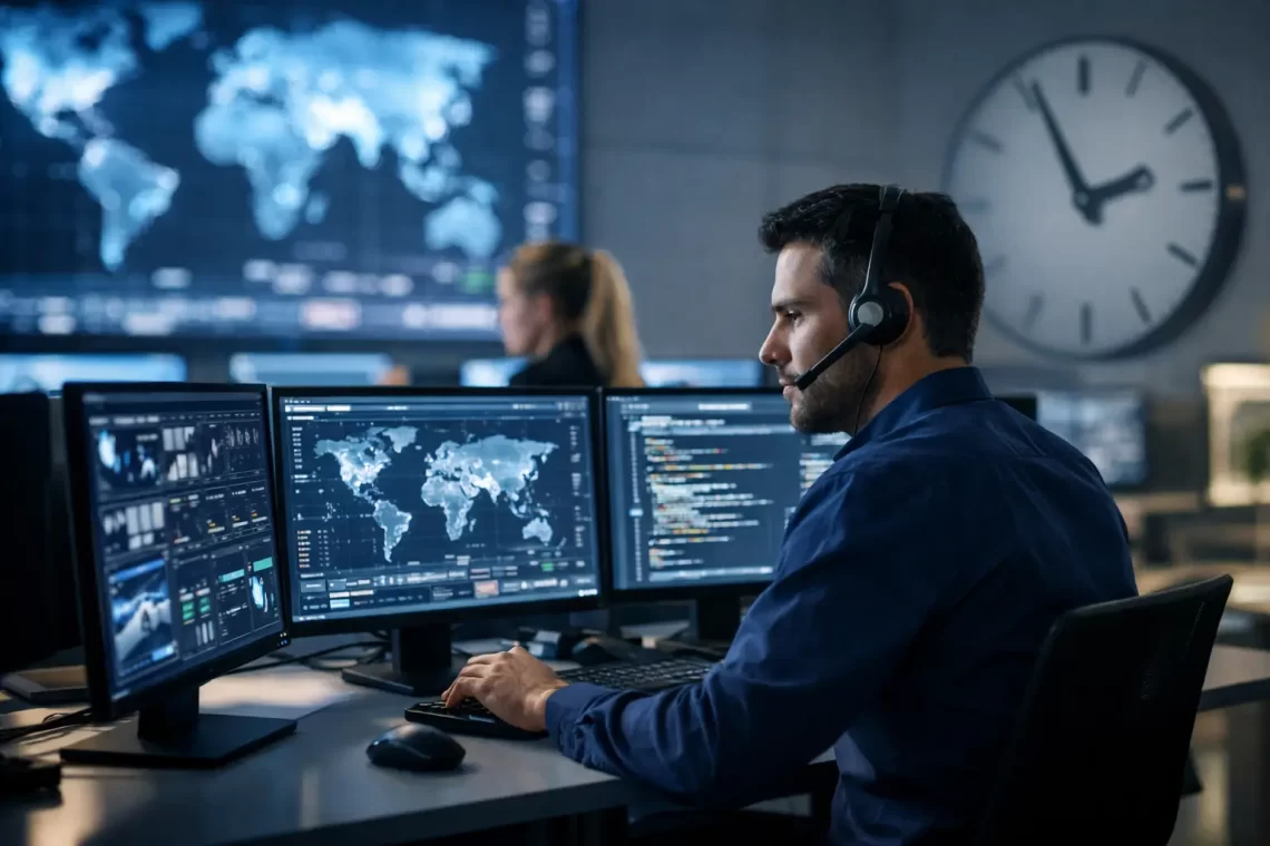 Suporte TI 24x7 empresarial para operações críticas