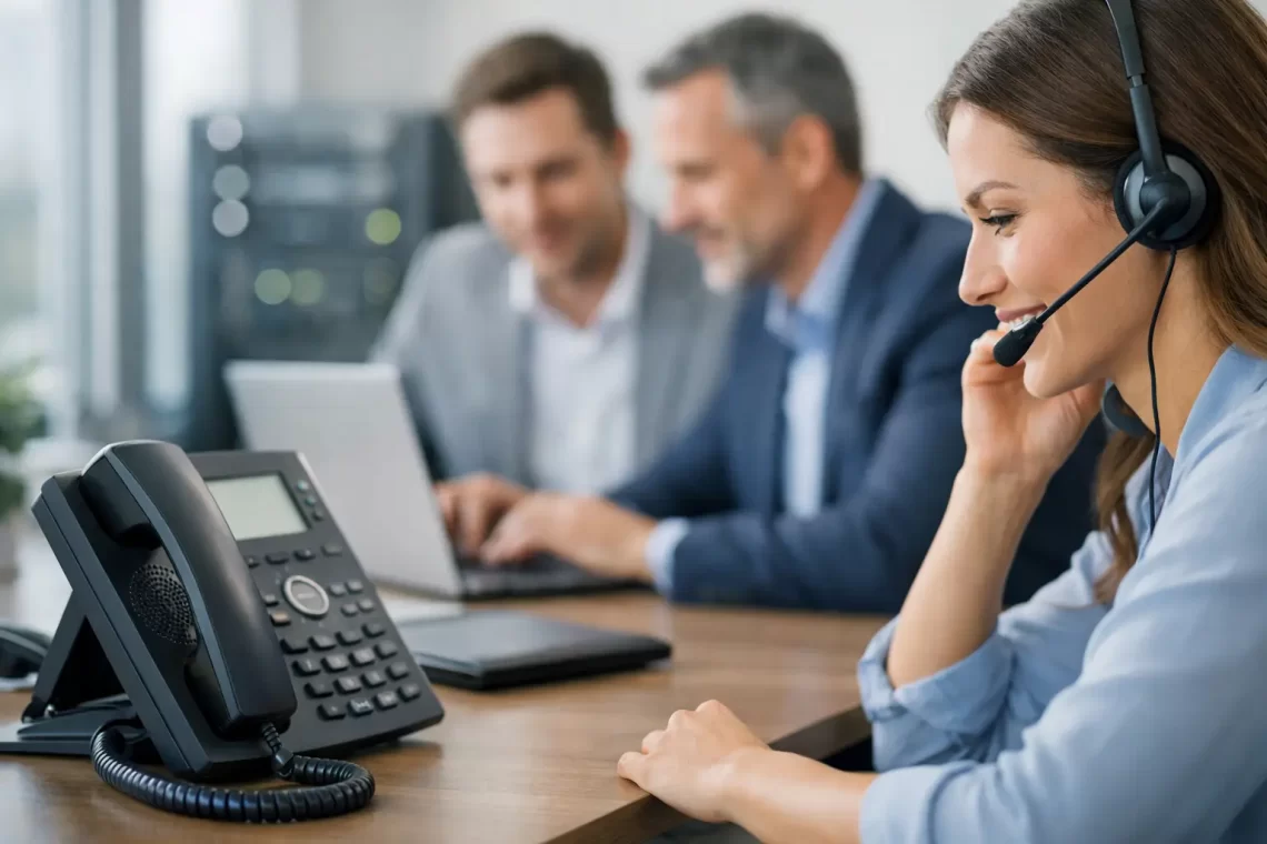 Telefonia empresarial que sustenta a operação